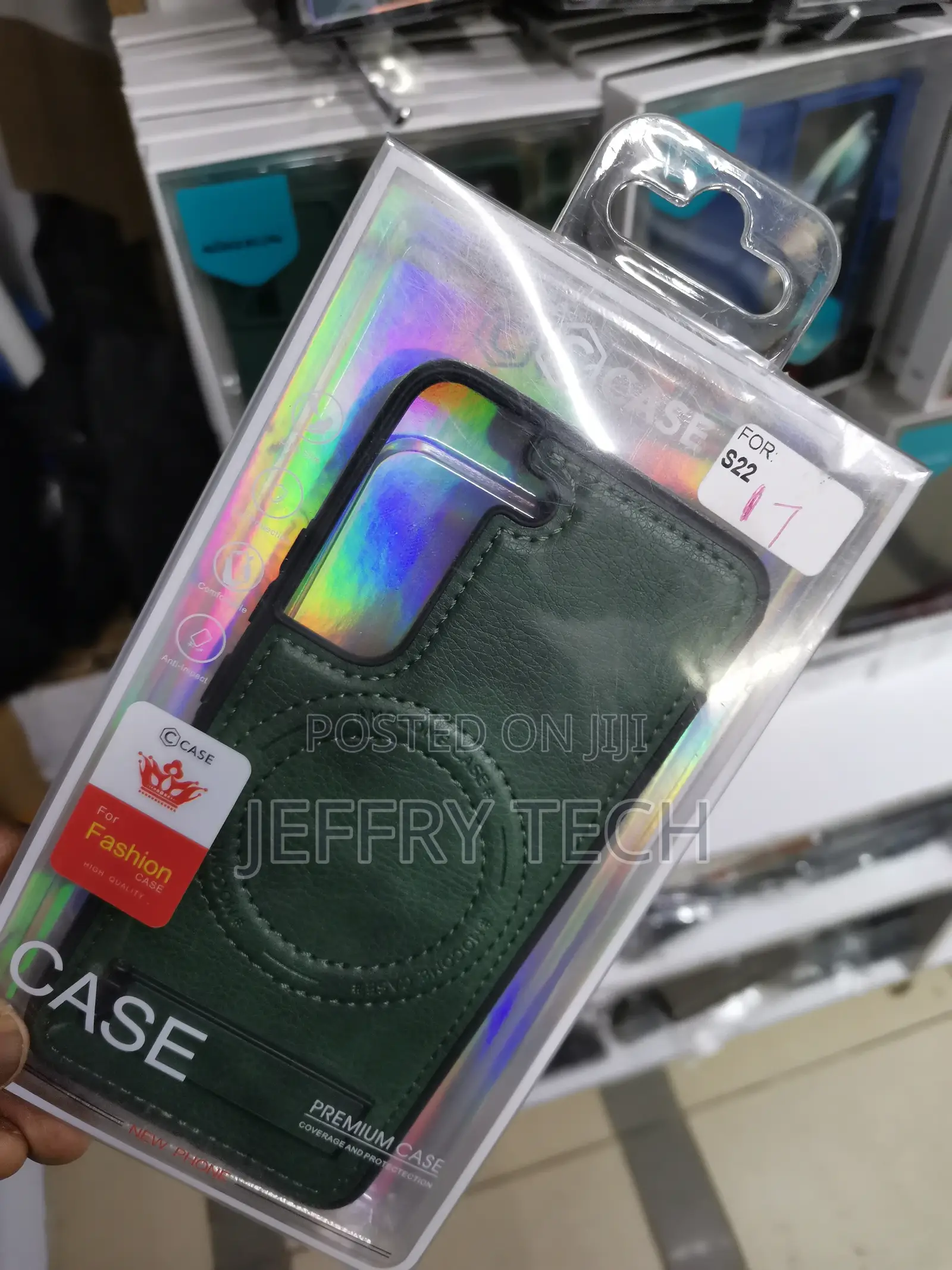 Leather Case for Magsafe for Samsung Galaxy S22-Green