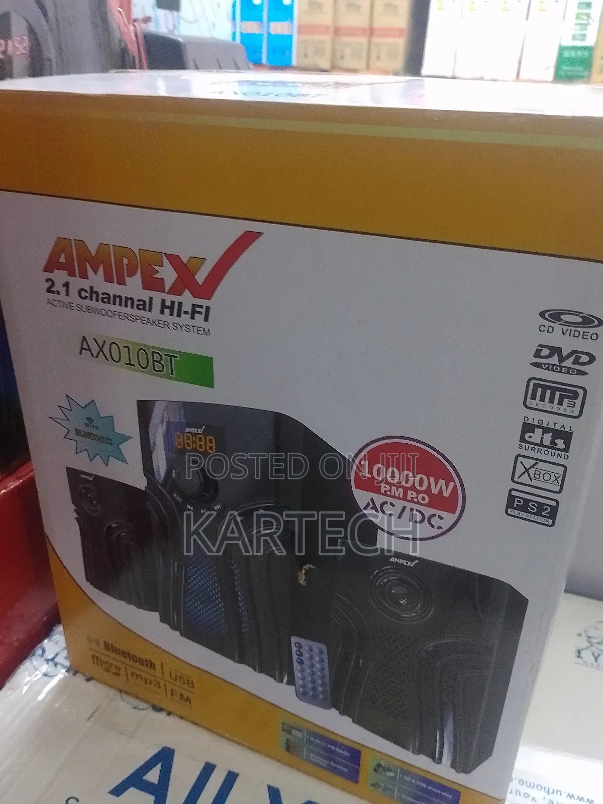 Ampex Ax010bt Sub Woofer Speaker System 10000 Watts- Ac.Dc