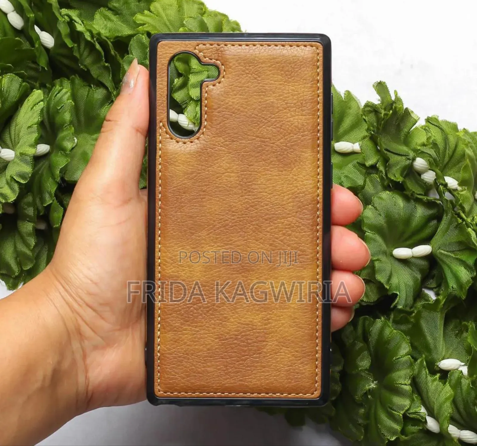 Samsung A55 Leather Back Cover ( Black and Brown)
