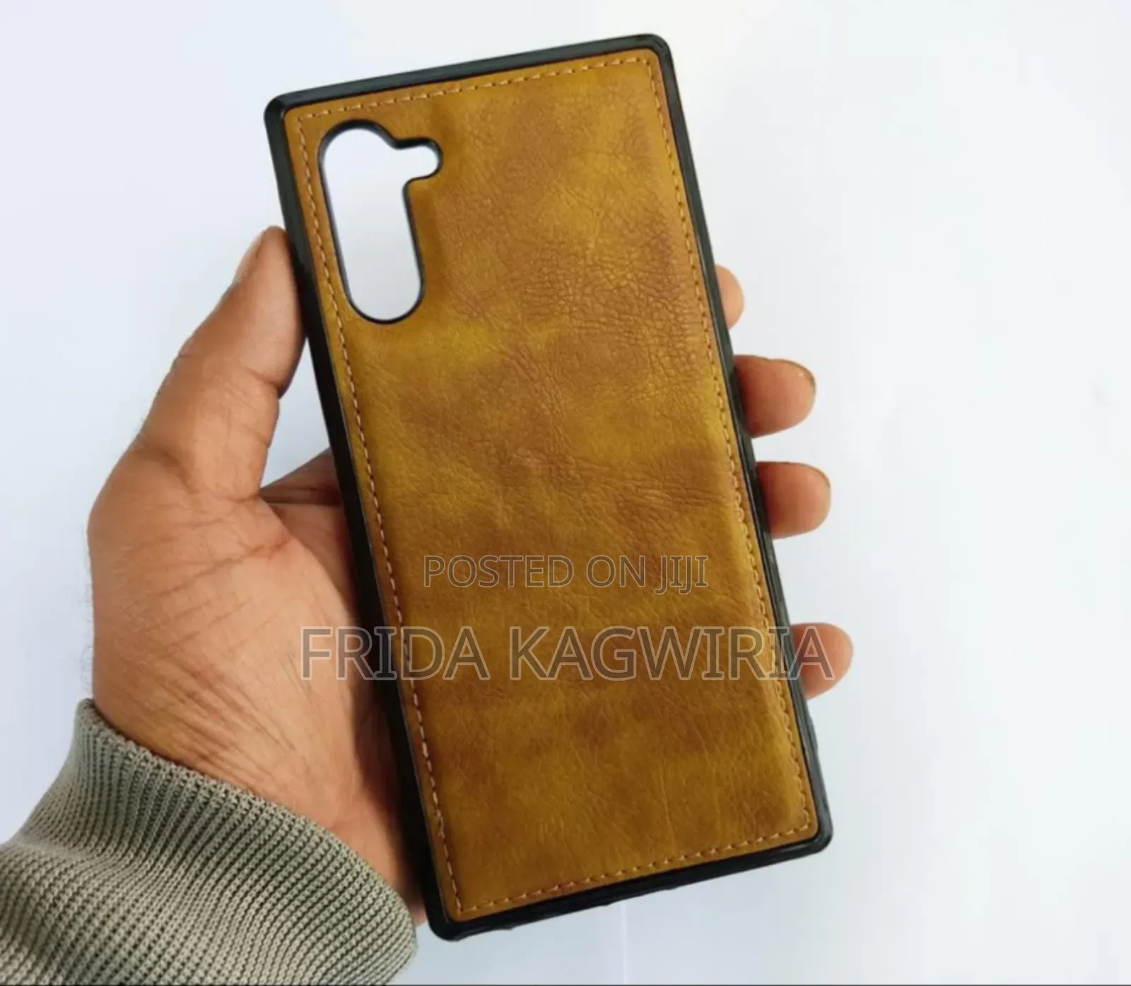 Samsung A55 Leather Back Cover ( Black and Brown)