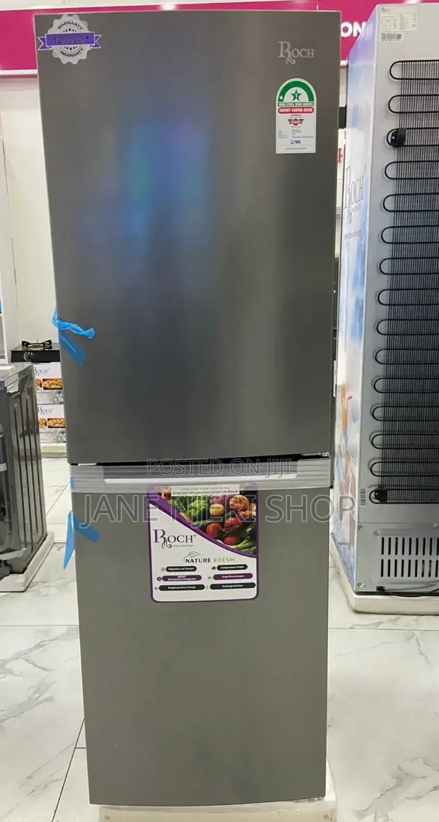 Roch RFR-400-DB-B 327liters Bottom Freezer Refrigerator R/F