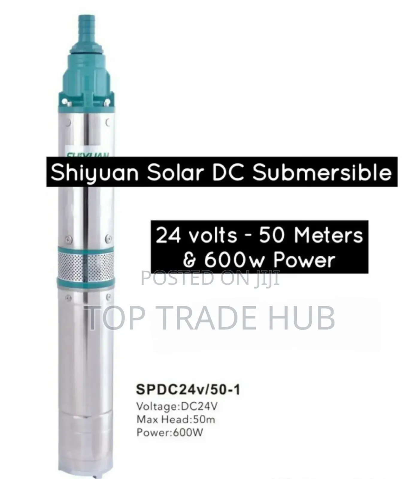Shiyuan Solar DC Submersible Pump 24v 600w 50mtr