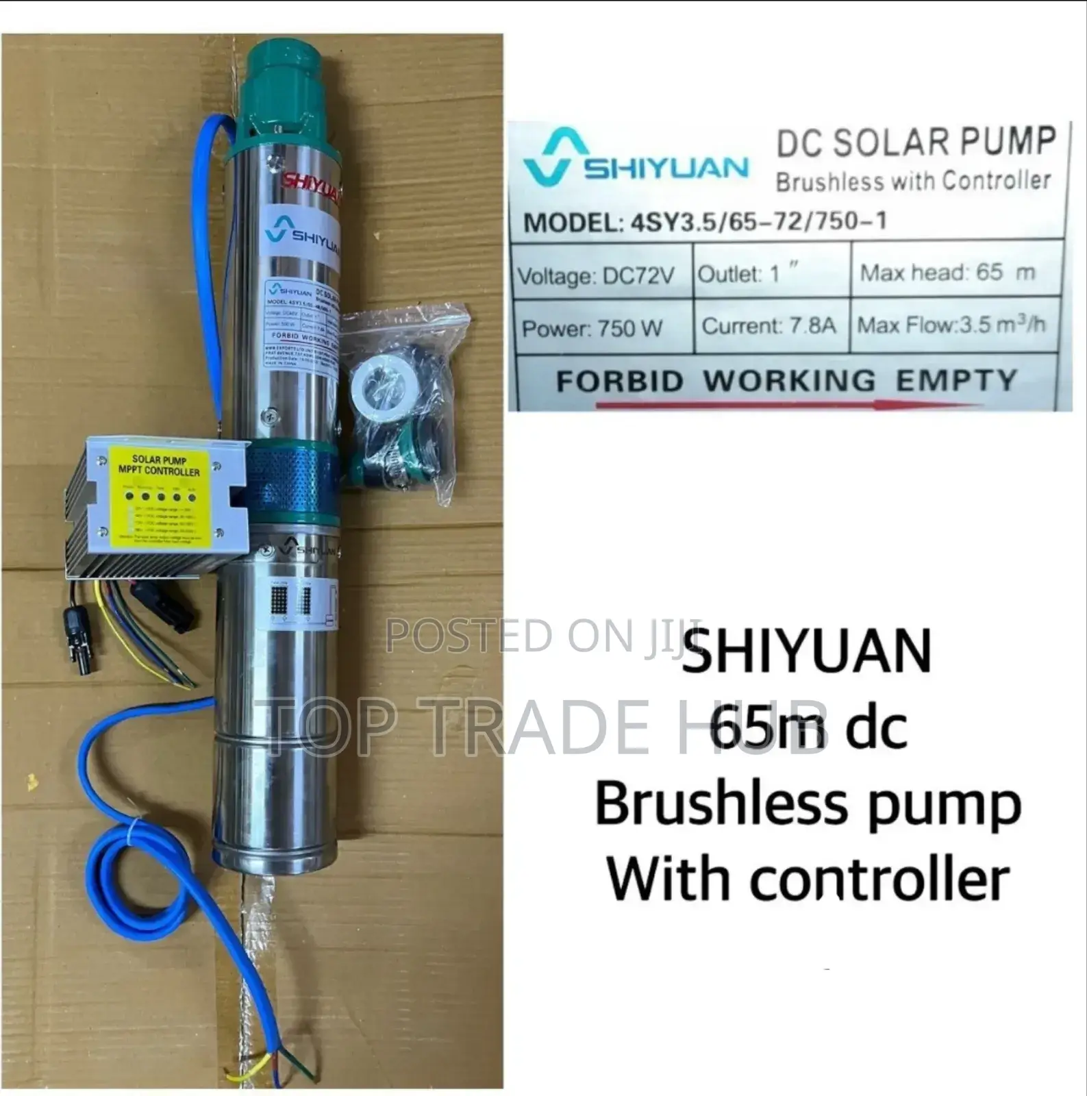 Shiyuan 65m DC Brushless Pump With Controller 750w