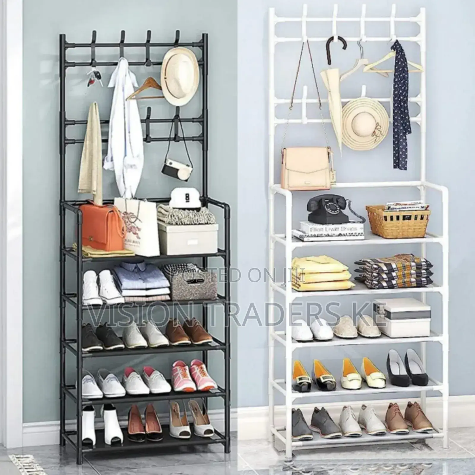 Shoe Rack With Coat Hanger
