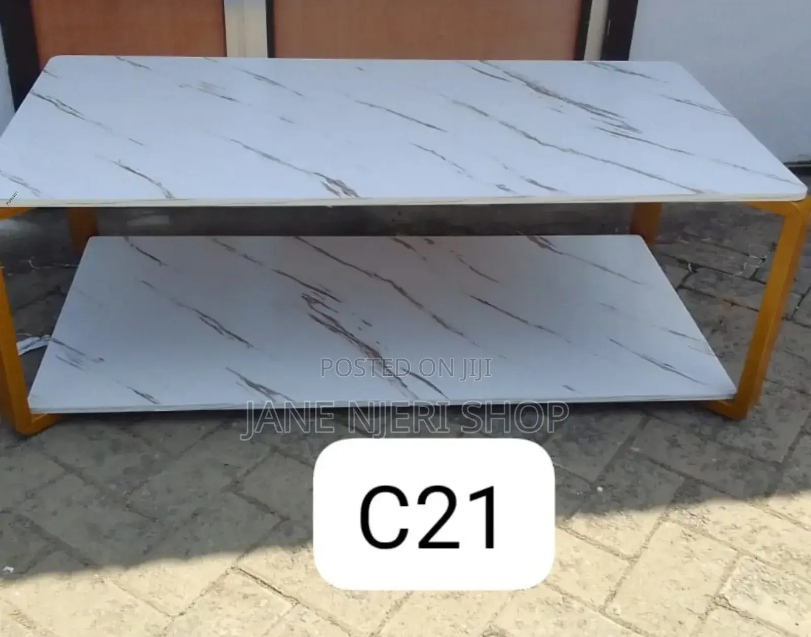 White Executive MDF Marble Effect Table Md/F-2