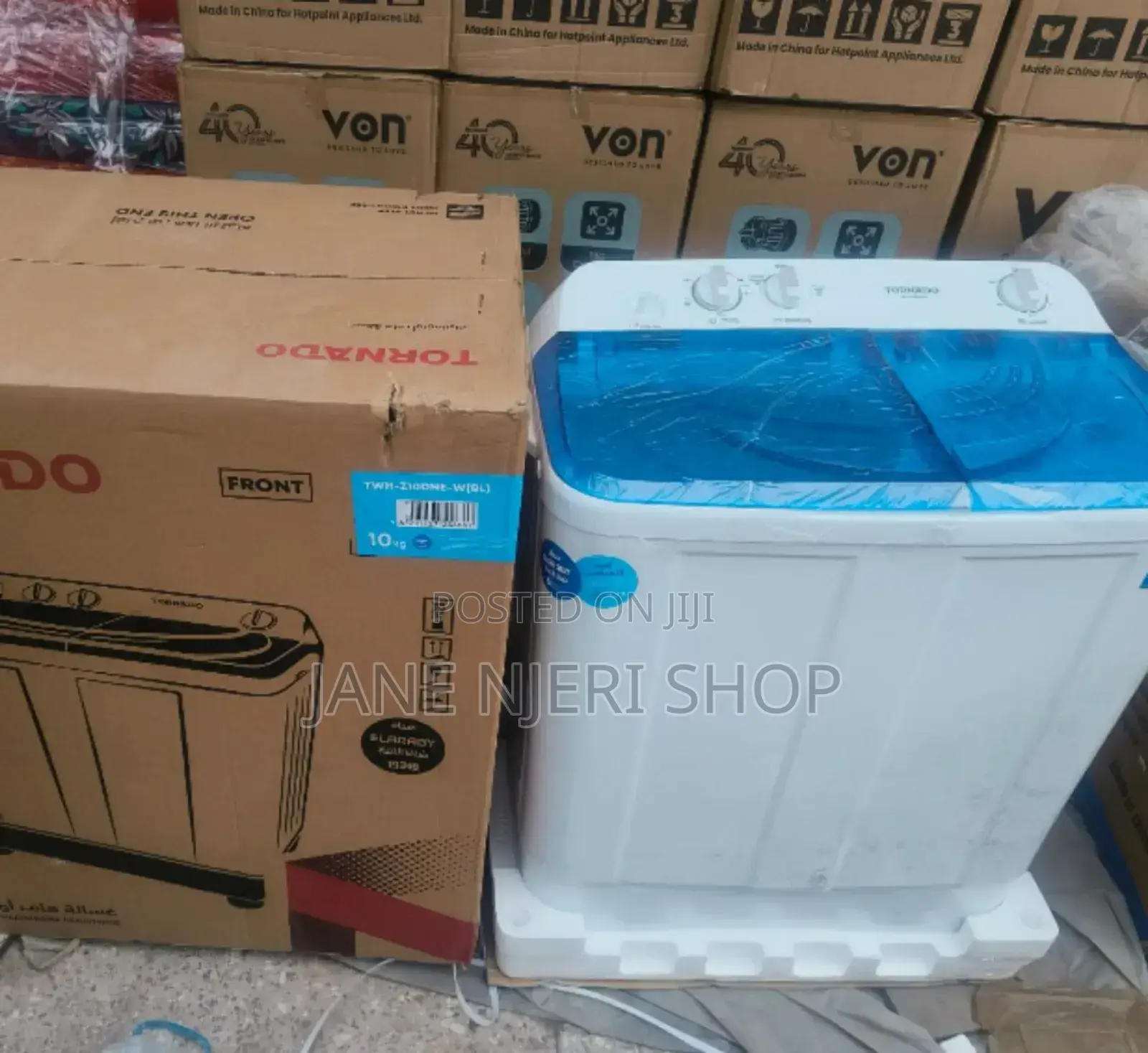 White 10kgs Tornado Twin Tub Washing Machine TR/10KG