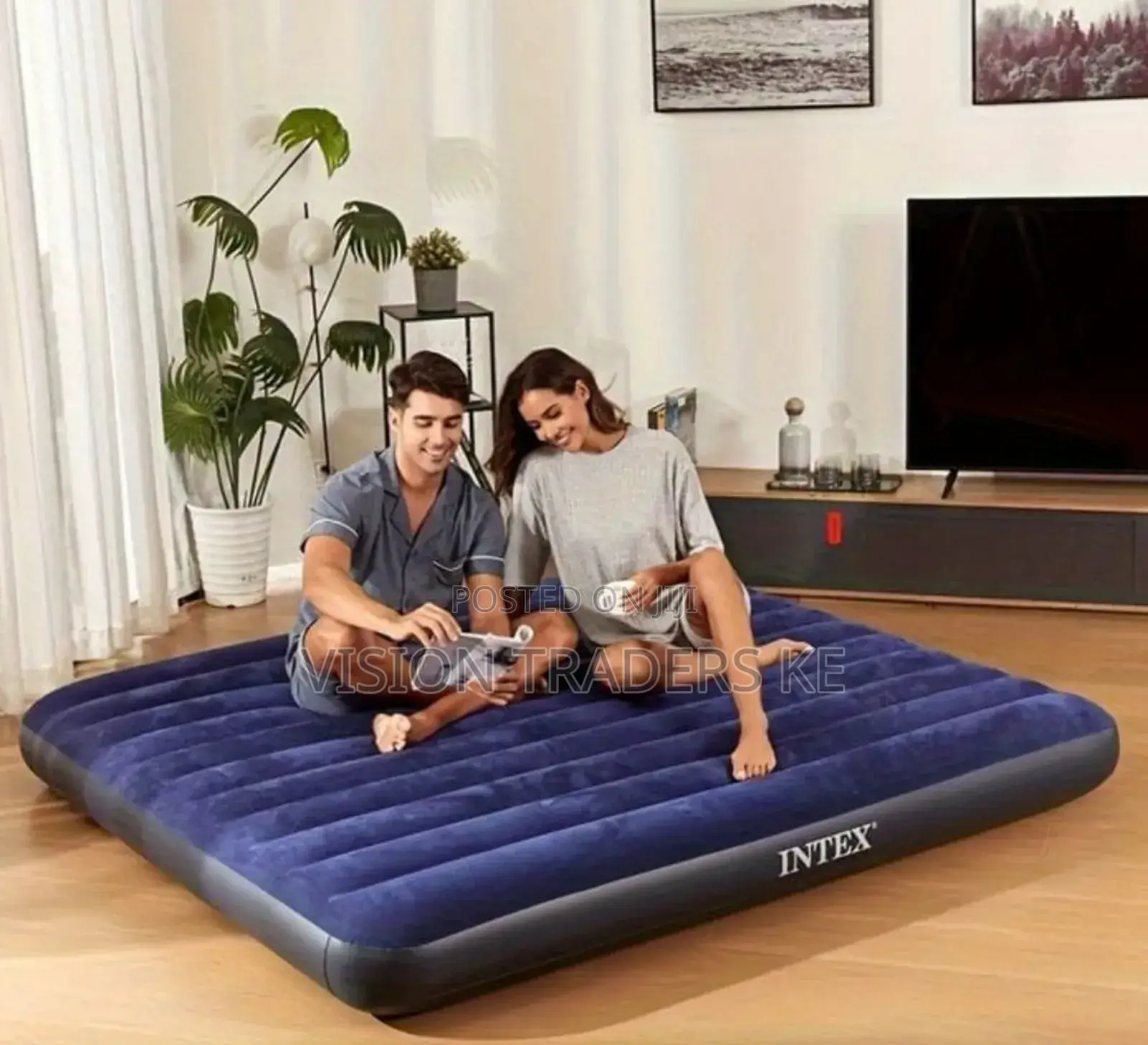 Portable INTEX 4*6 Inflatable Mattress With Electric Pump