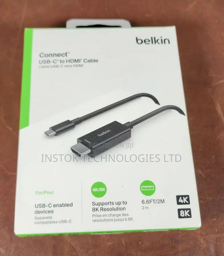 Belkin Connect USB-C to HDMI 2.1 Cable 6.6ft/2m at 60hz at 1