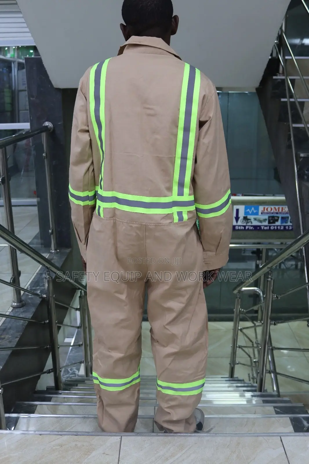 Beige Reflective Safety Overall