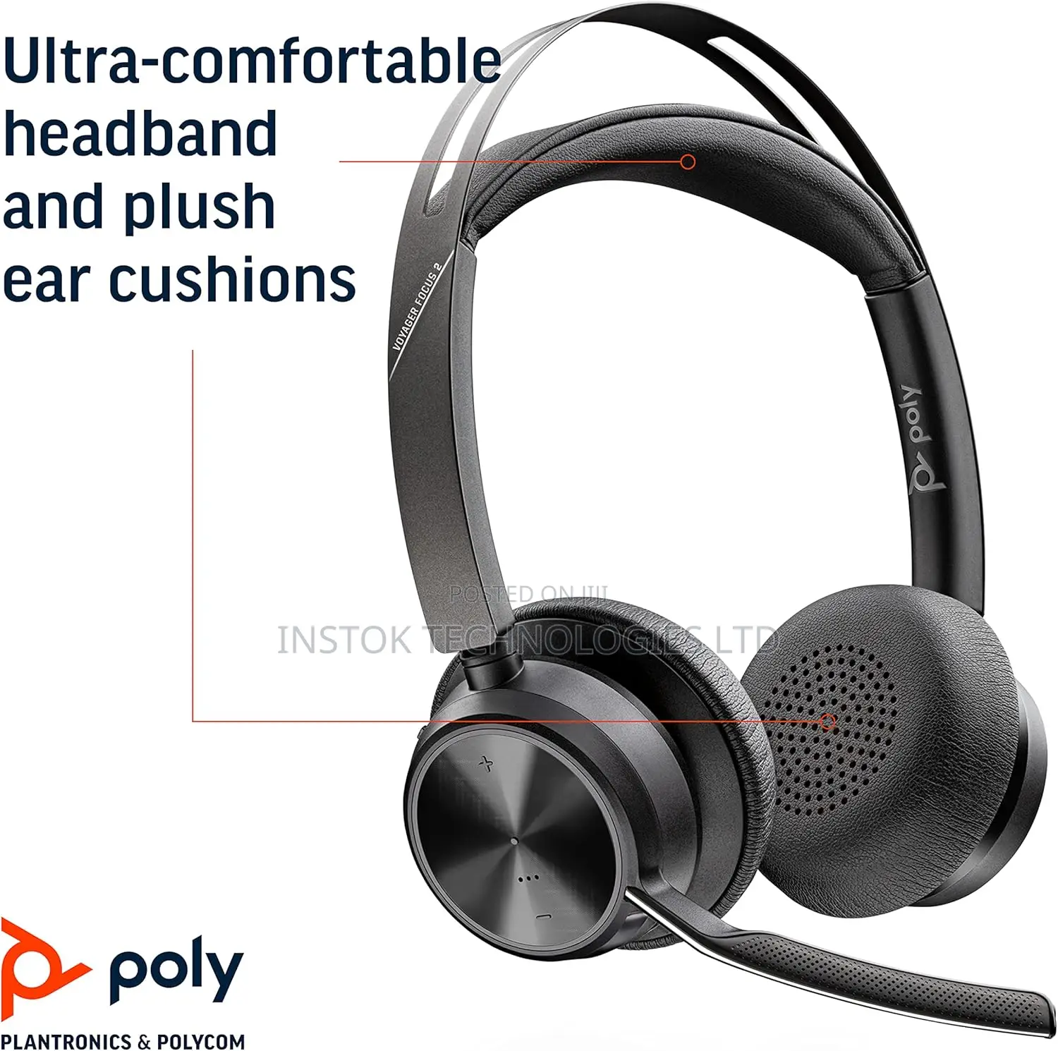 Plantronics Poly Voyager Focus 2 Headsets USB-A