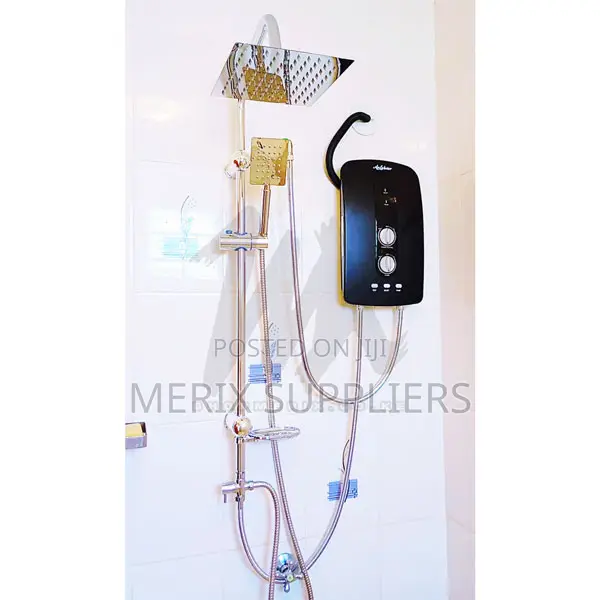 Anlabeier Instant Water Heater With Pump, Chrome Rain Shower