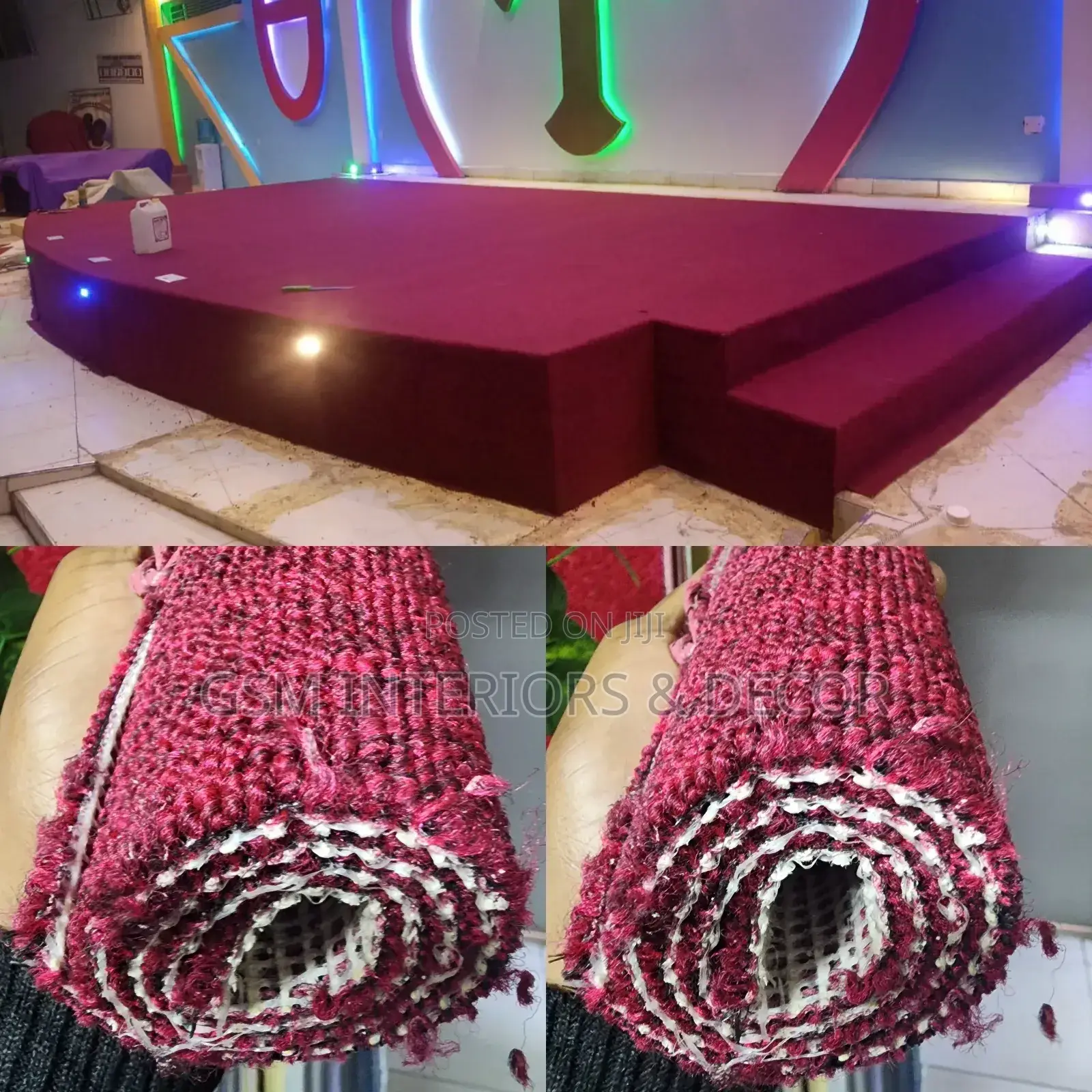 Maroon Delta Carpets 4mm for Church