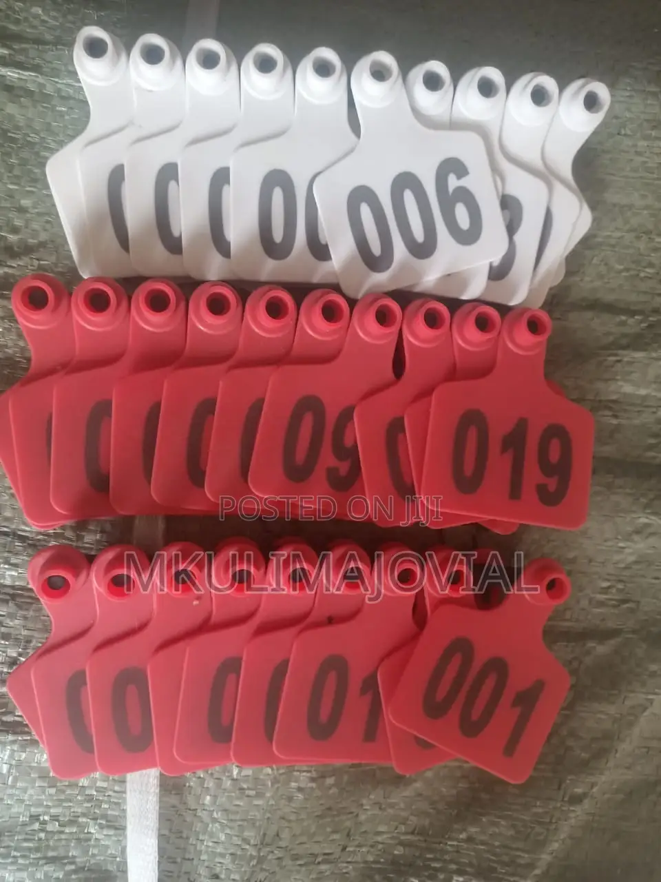 100-Pack Colourful Goats Numbered Ear Tags