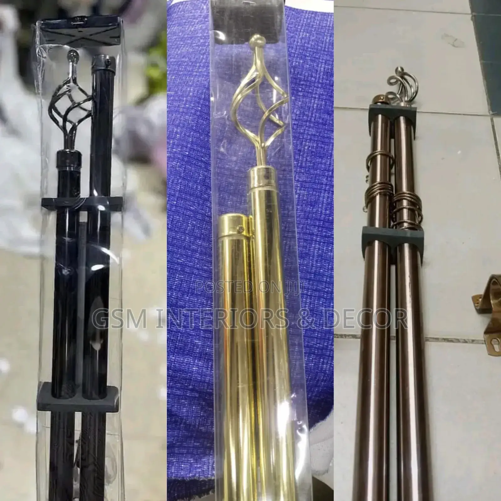 Black Curtain Rods Double
