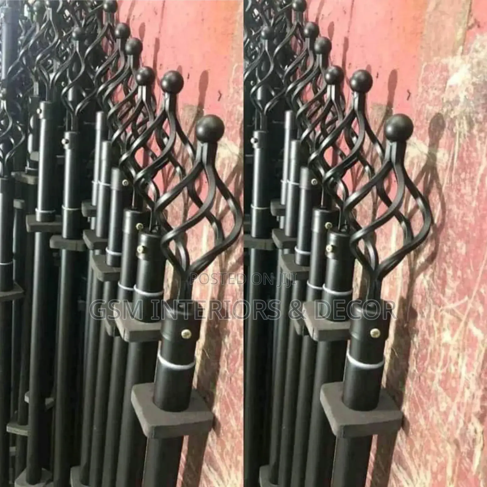 2 Meters Double Curtain Rods Black