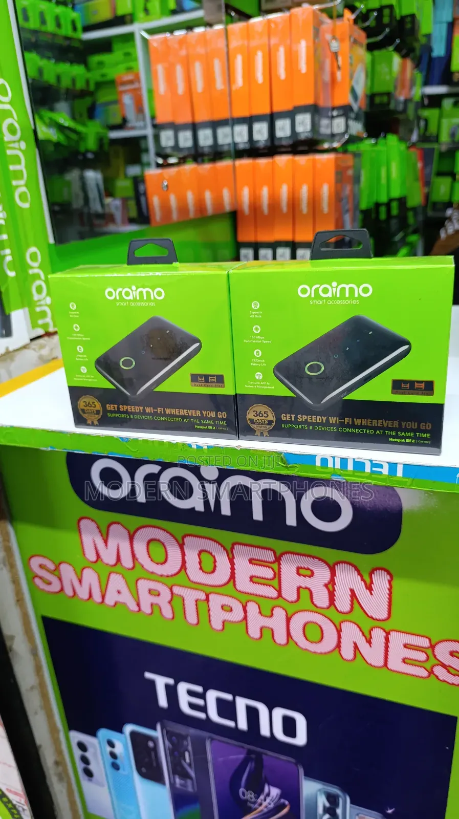Oraimo Hotspot 150mbps 4G Mobile Hotspot
Portable Mifi