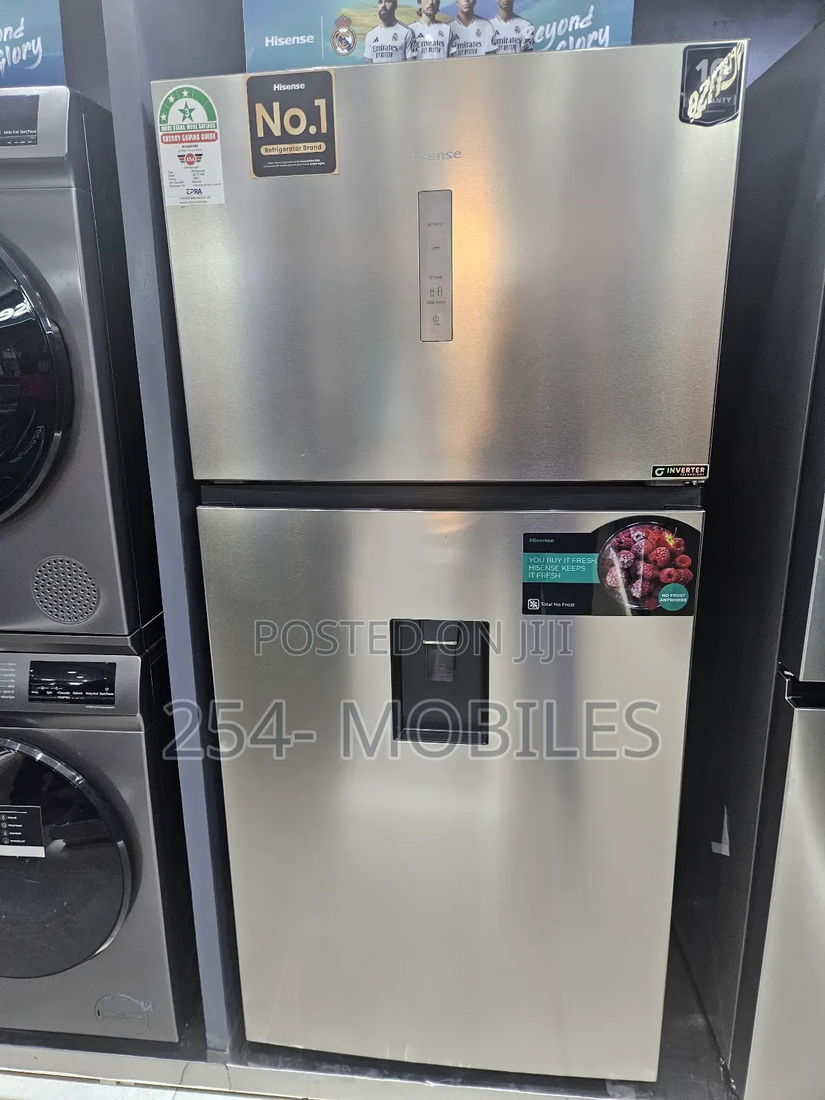 Hisense Top Mount Fridge 510lwith Water Dispenser Ref510dr