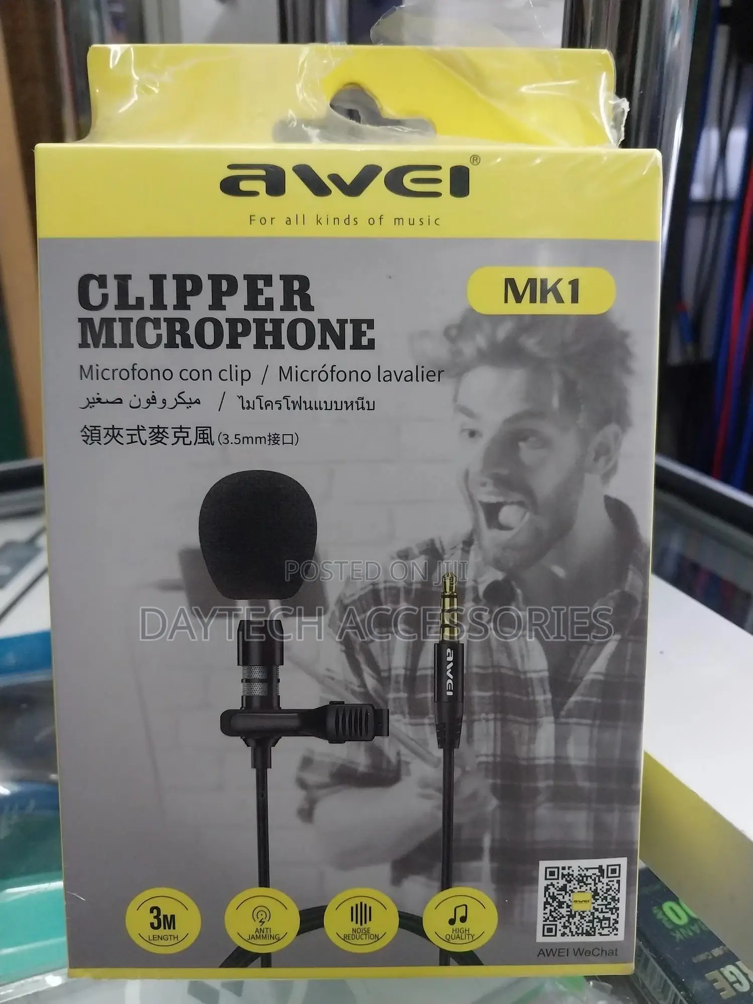 Awei Mini Portable Clip-on Lapel Lavalier Condenser Mic