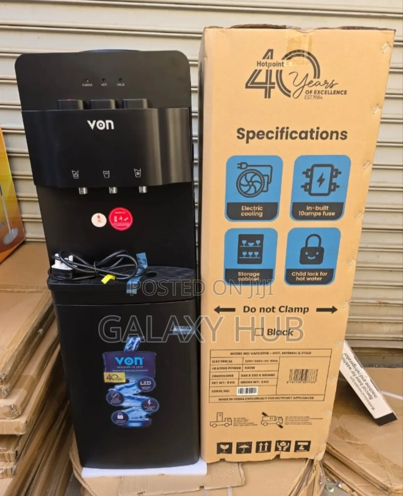 Von Hot Normal and Cold 3 Taps Dispenser Top Load