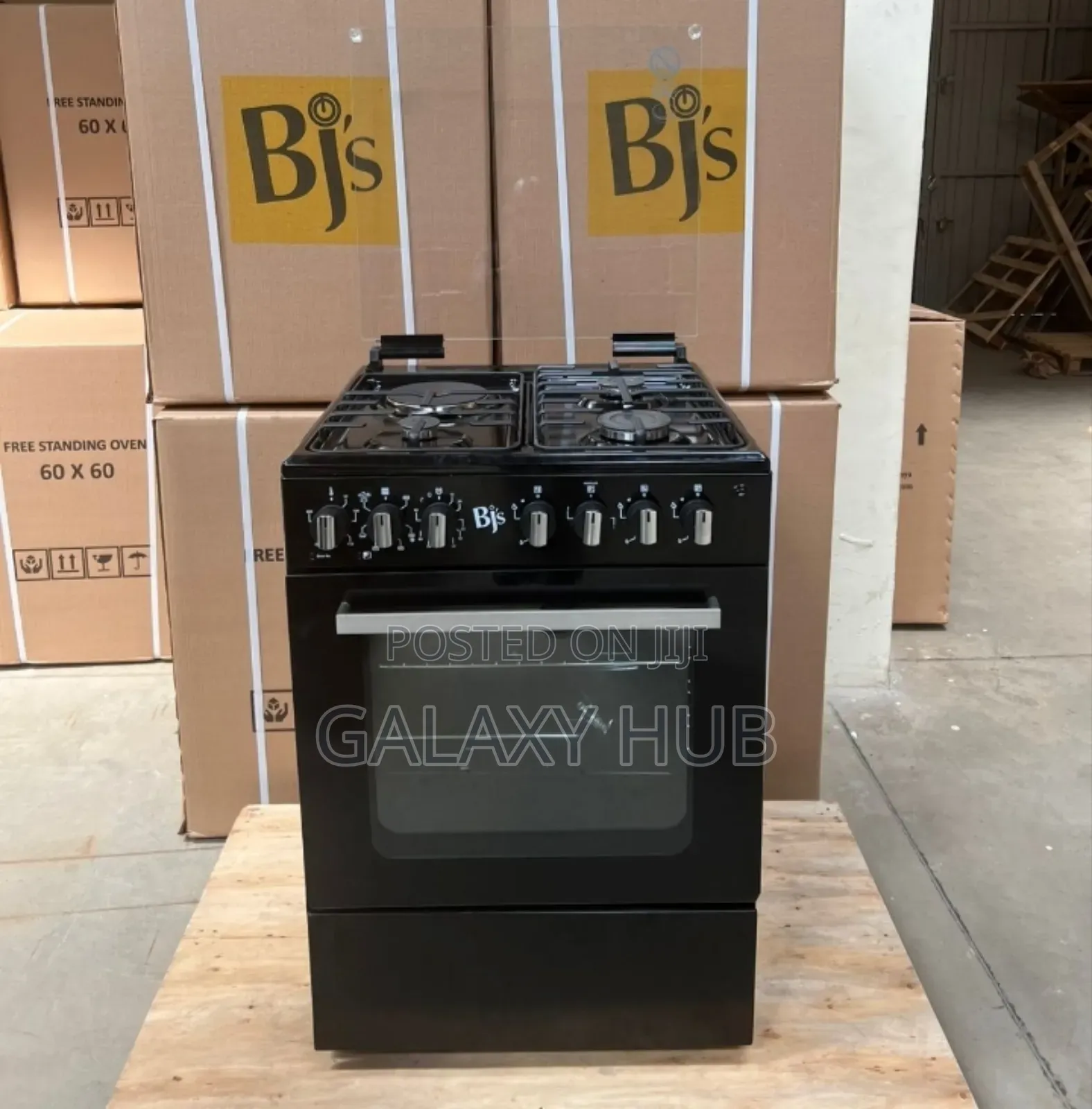 New Model Black BJS 60x60 3-Gas+1 Hot Plate With Turbo-Fan