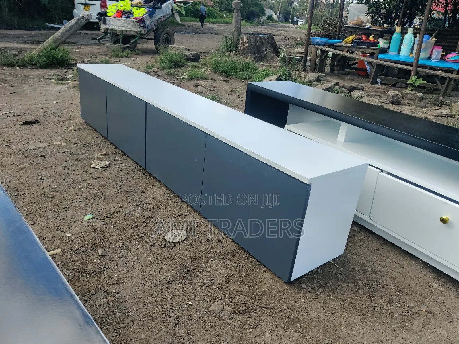Floating Tv Stand (White Grey) 7ft