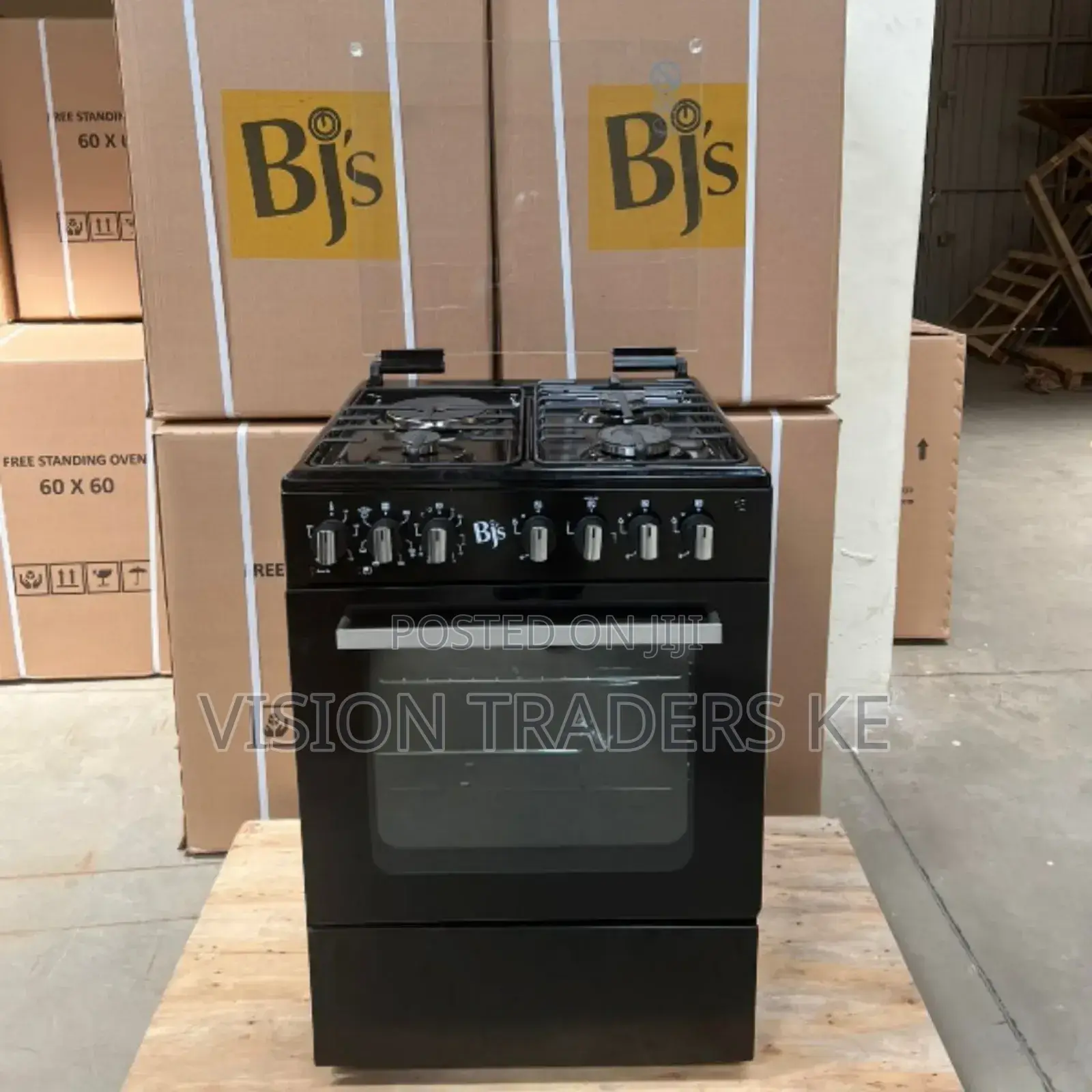 New Model Black BJS 60X60 3-Gas+1 Hot Plate With Turbo-Fan