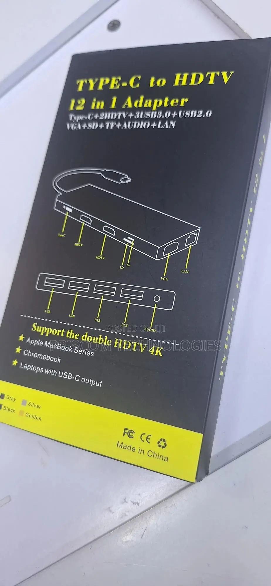 Type C to Hdmi HDTV 12 in 1 Adapter With VGA, SD, TF Audio