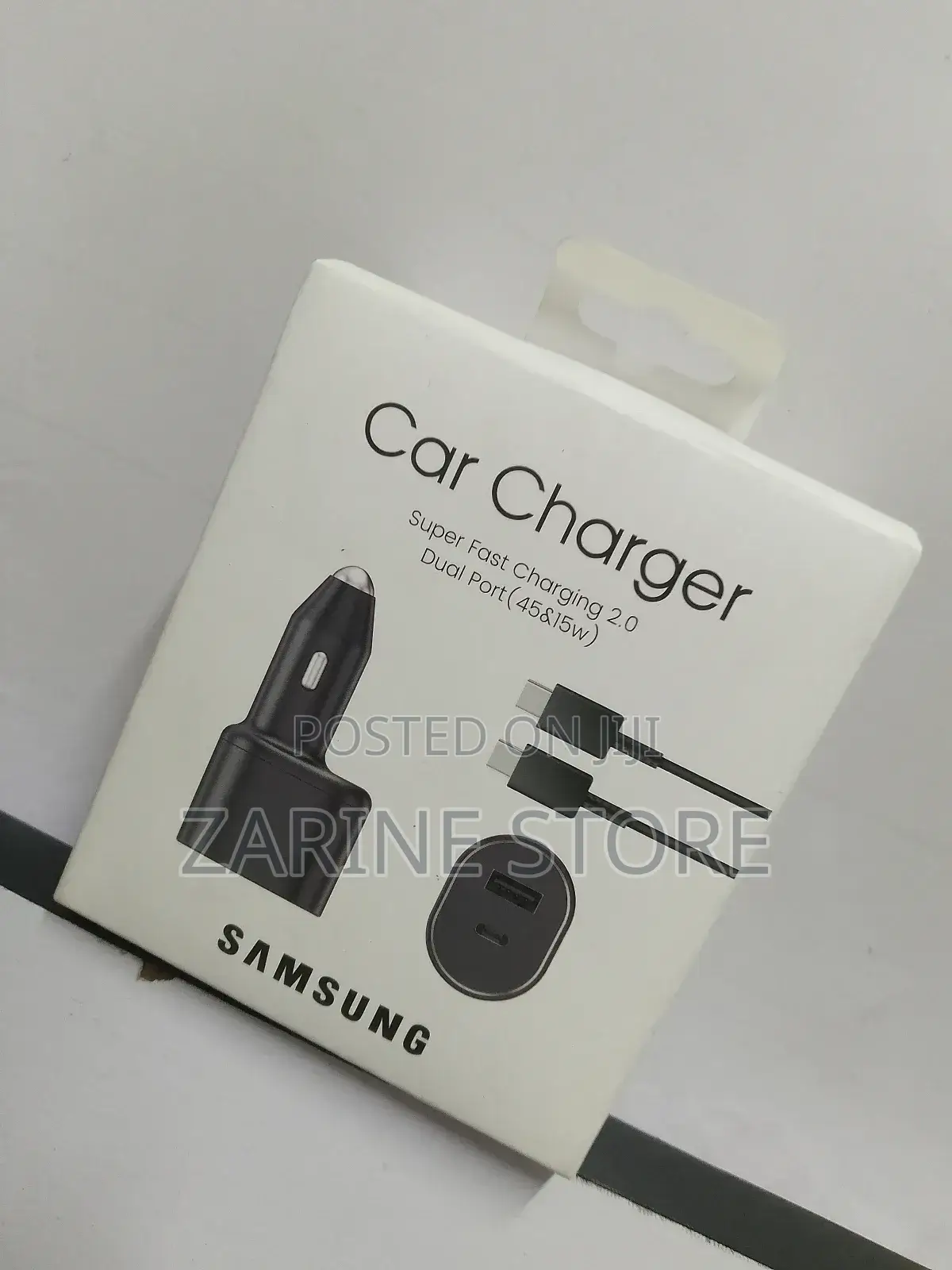 Dual Car Charger 45w and 15w With C-C Cable