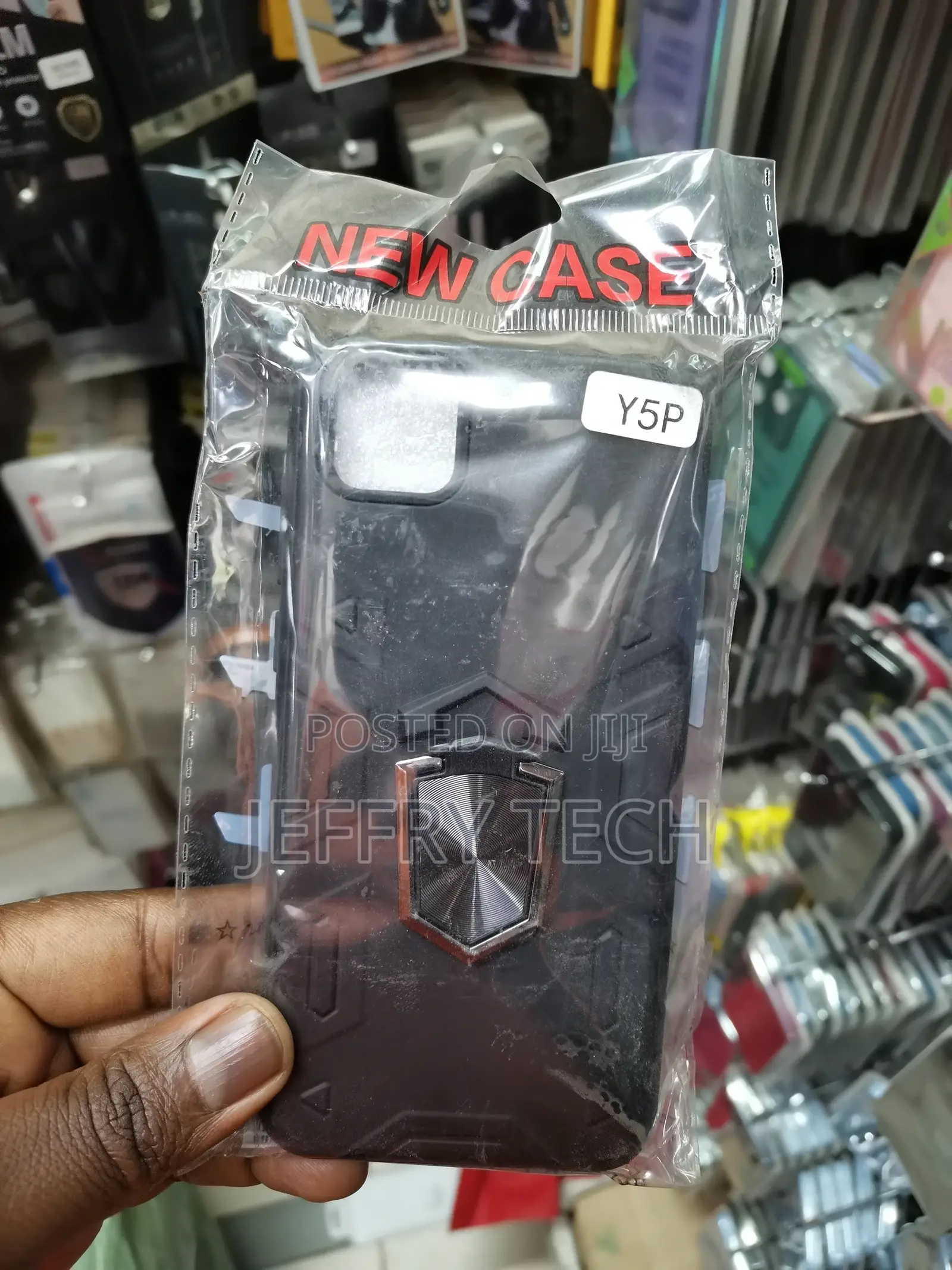 Huawei Y5p, Ring Kickstand Hybrid Protective Cover-Black