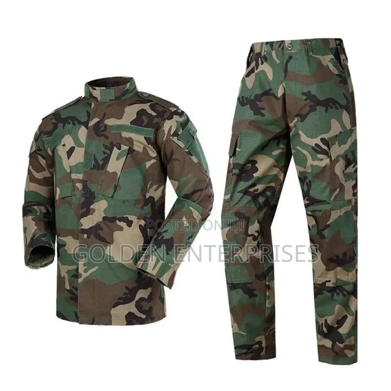 Chinese Collar Woodland Tactical Uniform