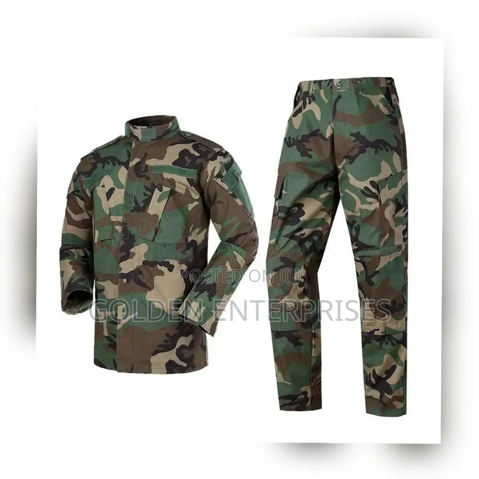 Chinese Collar Woodland Tactical Uniform