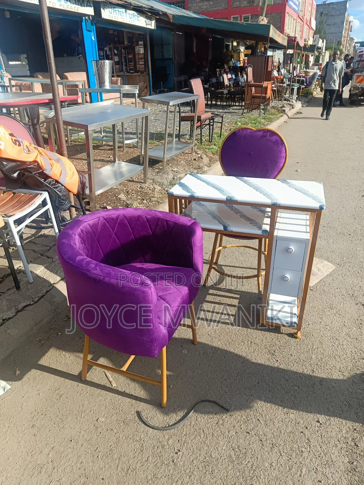 Manicure Set, Love Seat, Styling, Marble Table 