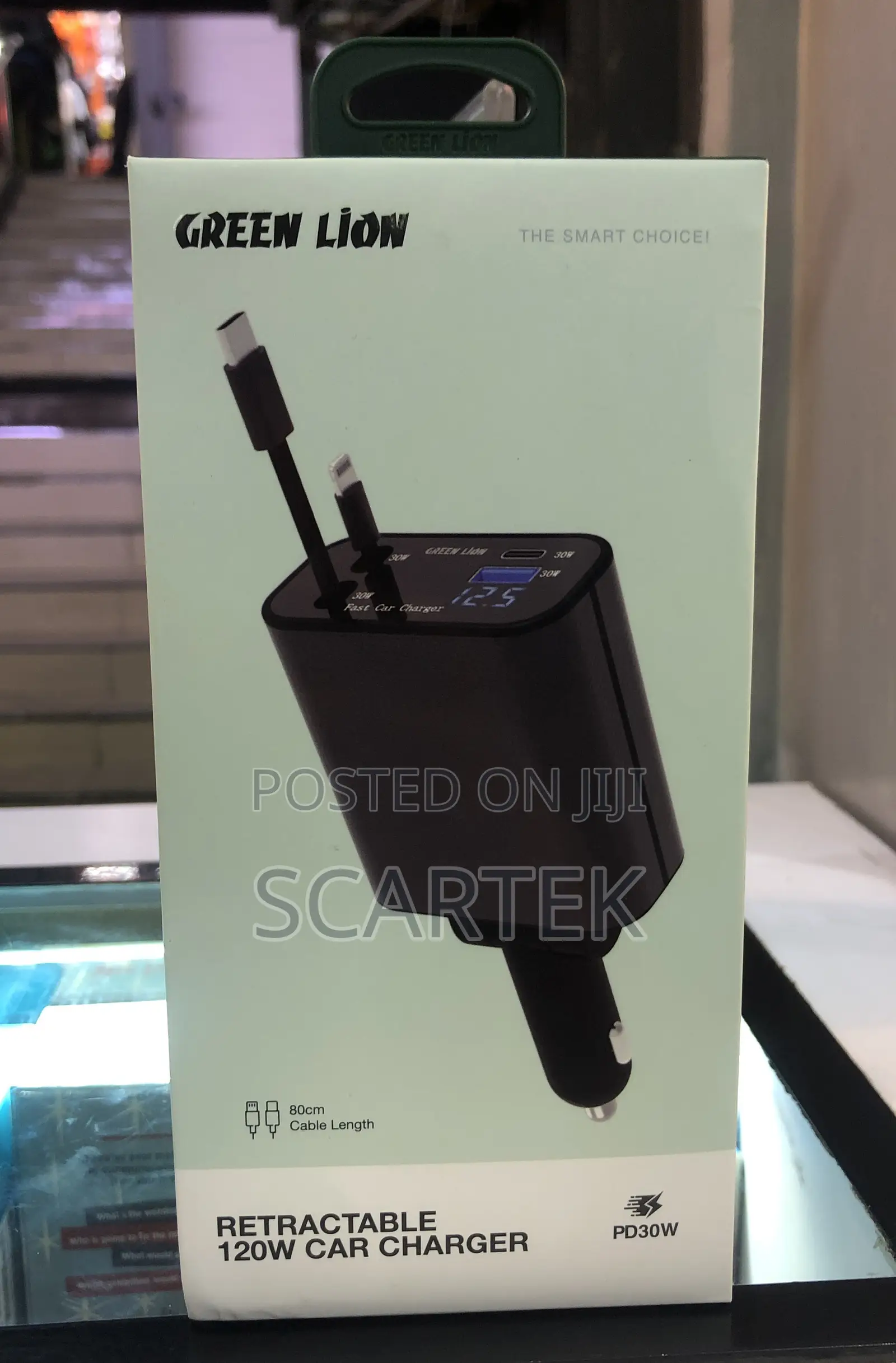Green Lion Retractable 120w Car Charger