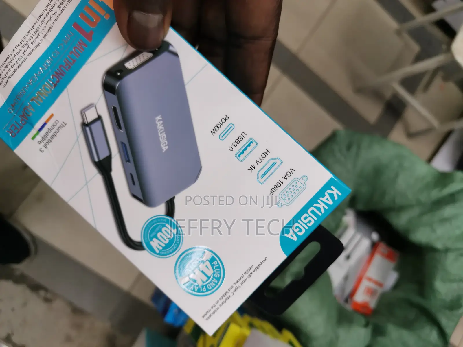 Kakusiga USB-C Type-C Hub to HDMI, VGA and USB 3.0 With 1