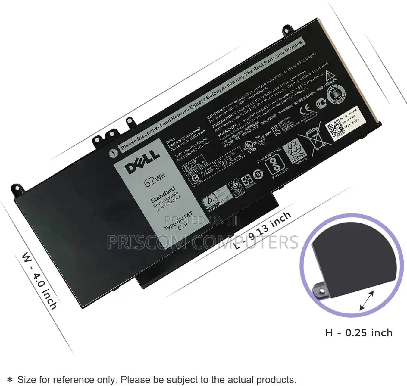 Laptop Battery for Dell Precision 15 3510 M3510 6MT4T 06MT4T