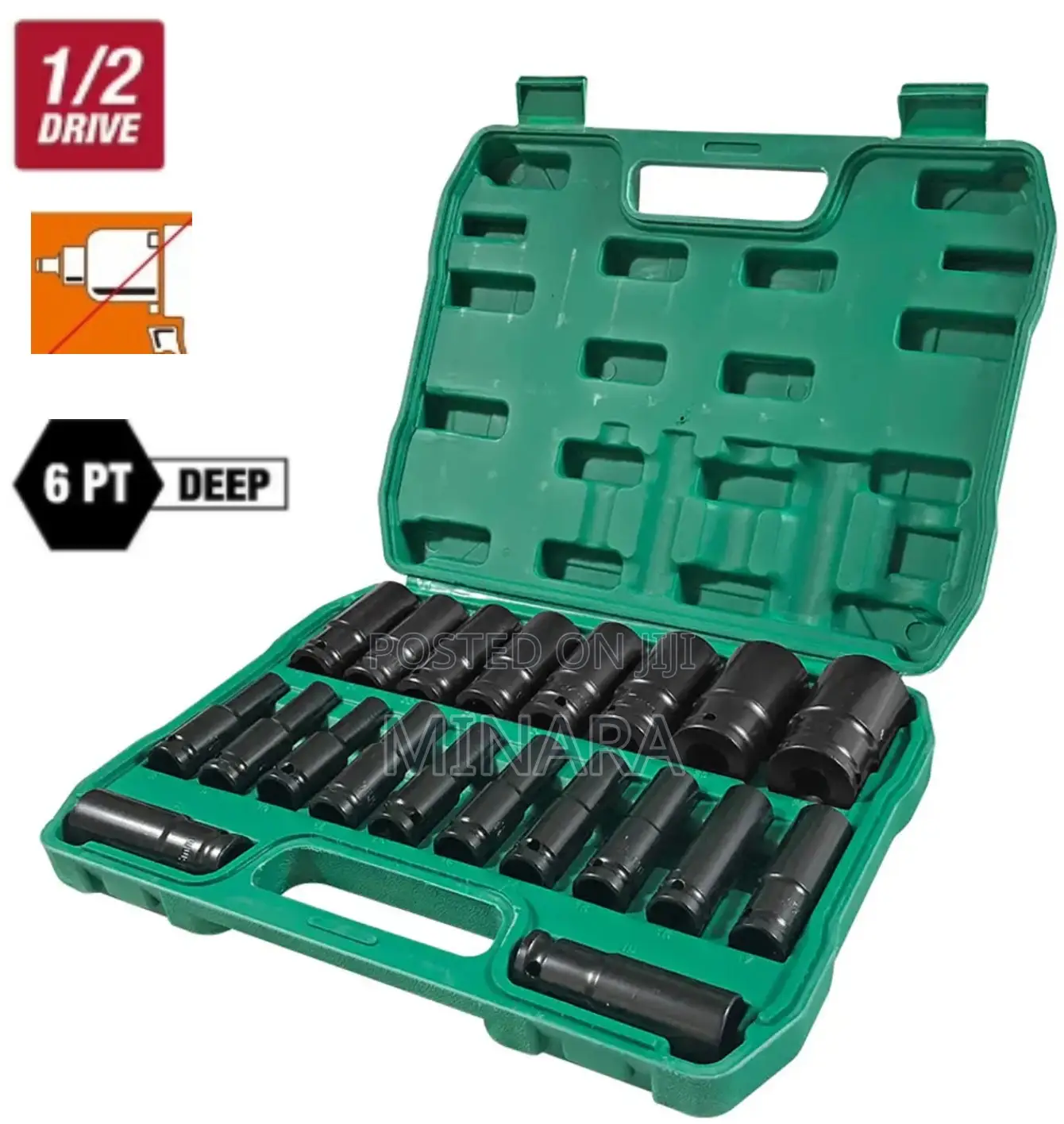 20 PCS Deep Impact Sockets Set, Auto Repair Sockets