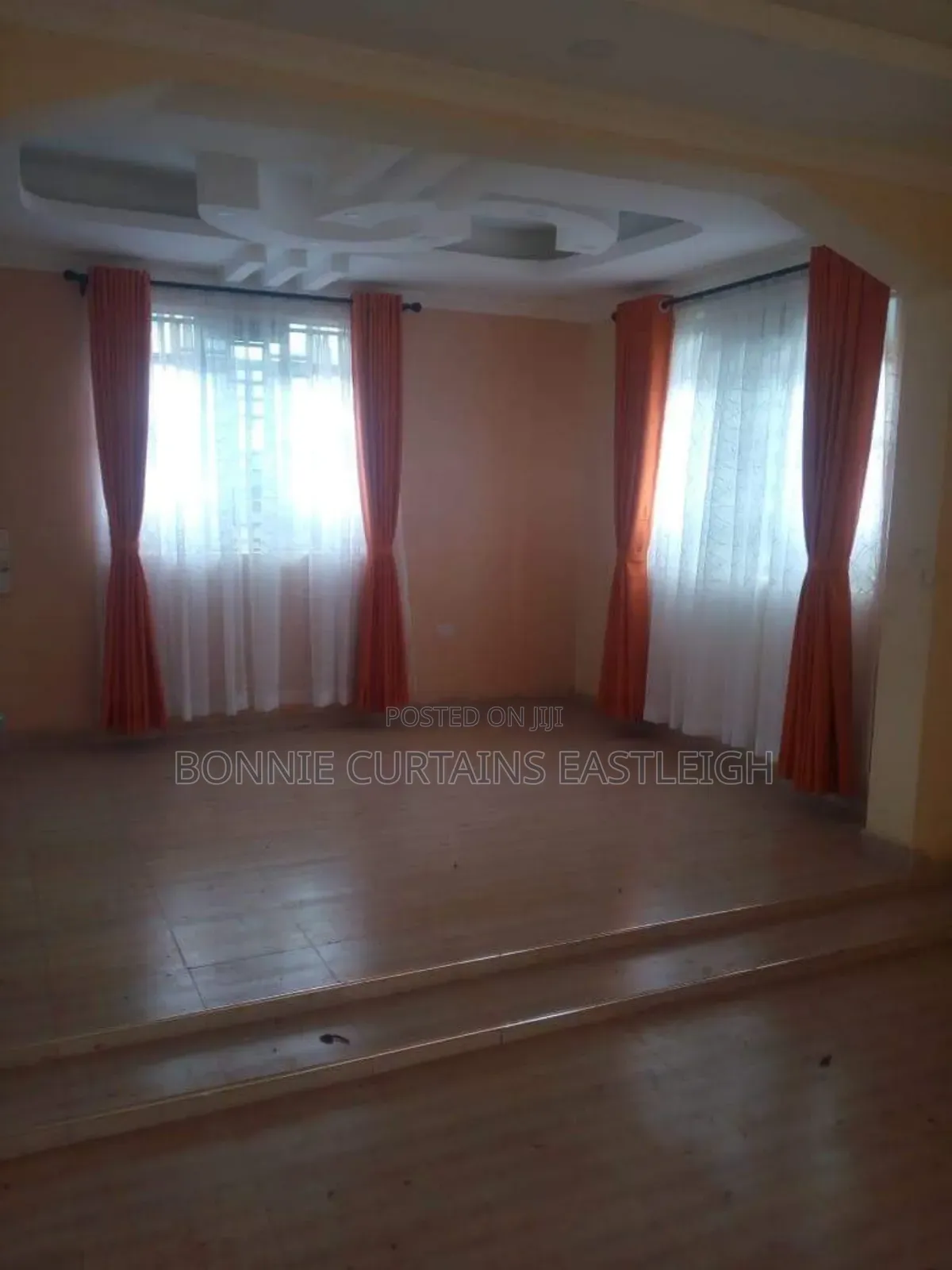 Orange Mixed White Curtains