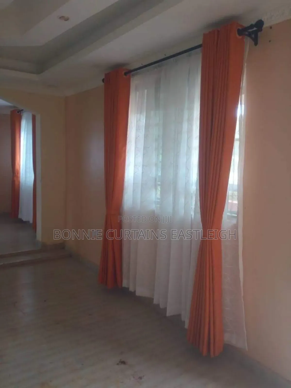 Orange Mixed White Curtains