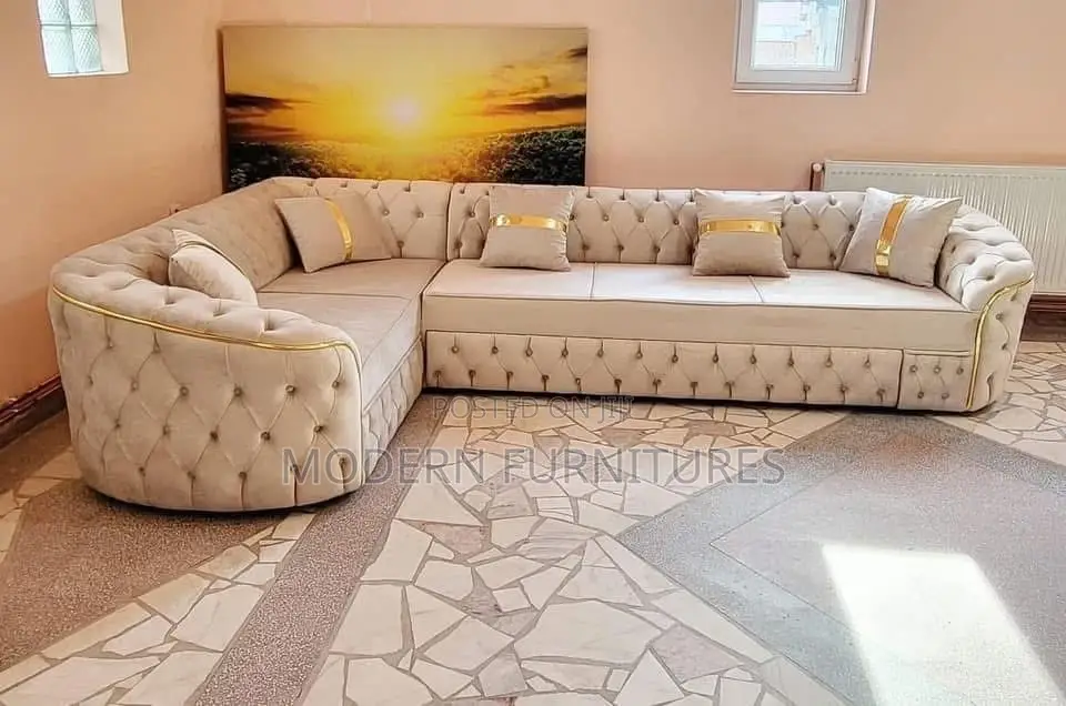 Extra Pillows Large Chesterfield L Sofa