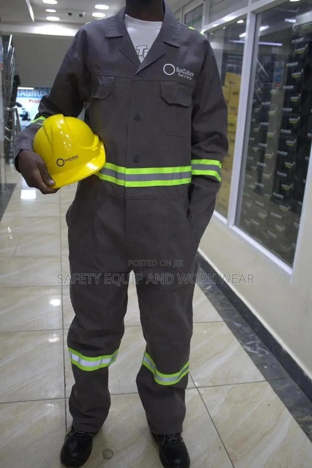 Reflective Safety Overall And Helmet (Branded)