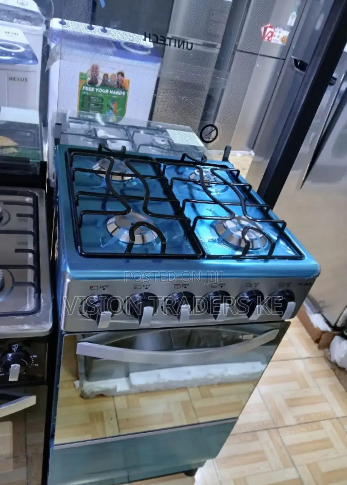Auto Ignaton Unitech 50*55 4gas Standng Cooker With Gas Oven