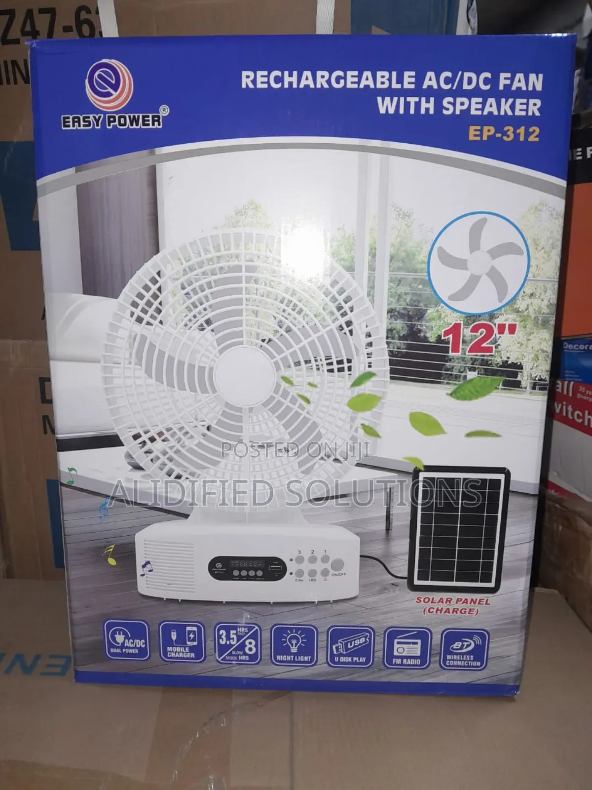 Rechargeable AC/DC Fan With Speaker
