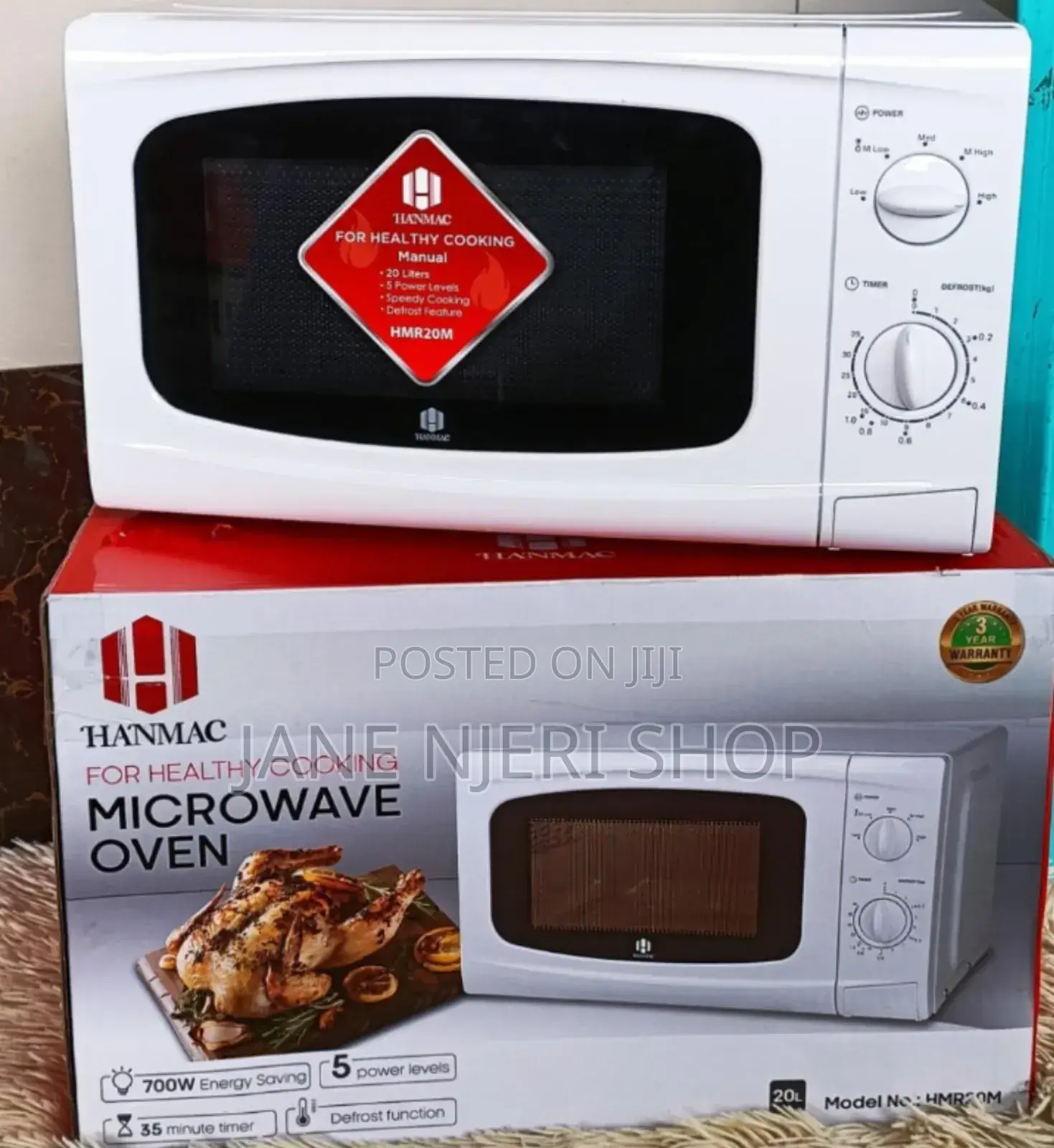 20l Hanmac Manual White Microwave