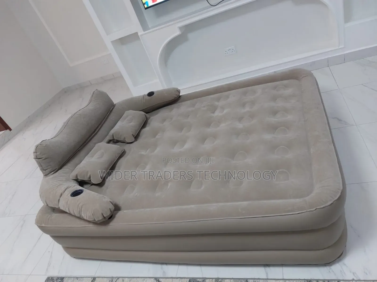 Inflatable Bed With Backrest Electric Pump