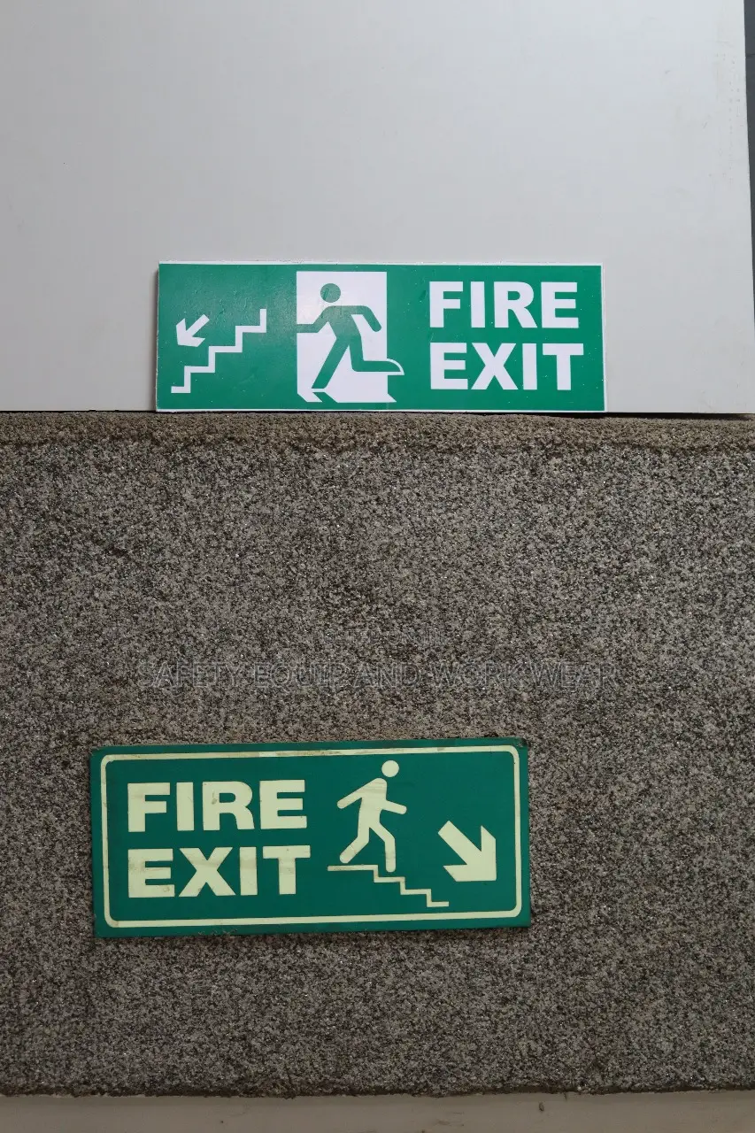 Fire Exit Signage- Arrow Pointing Towards Stairs