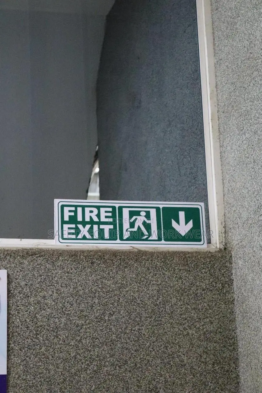 Fire Exit Arrow Down Sign