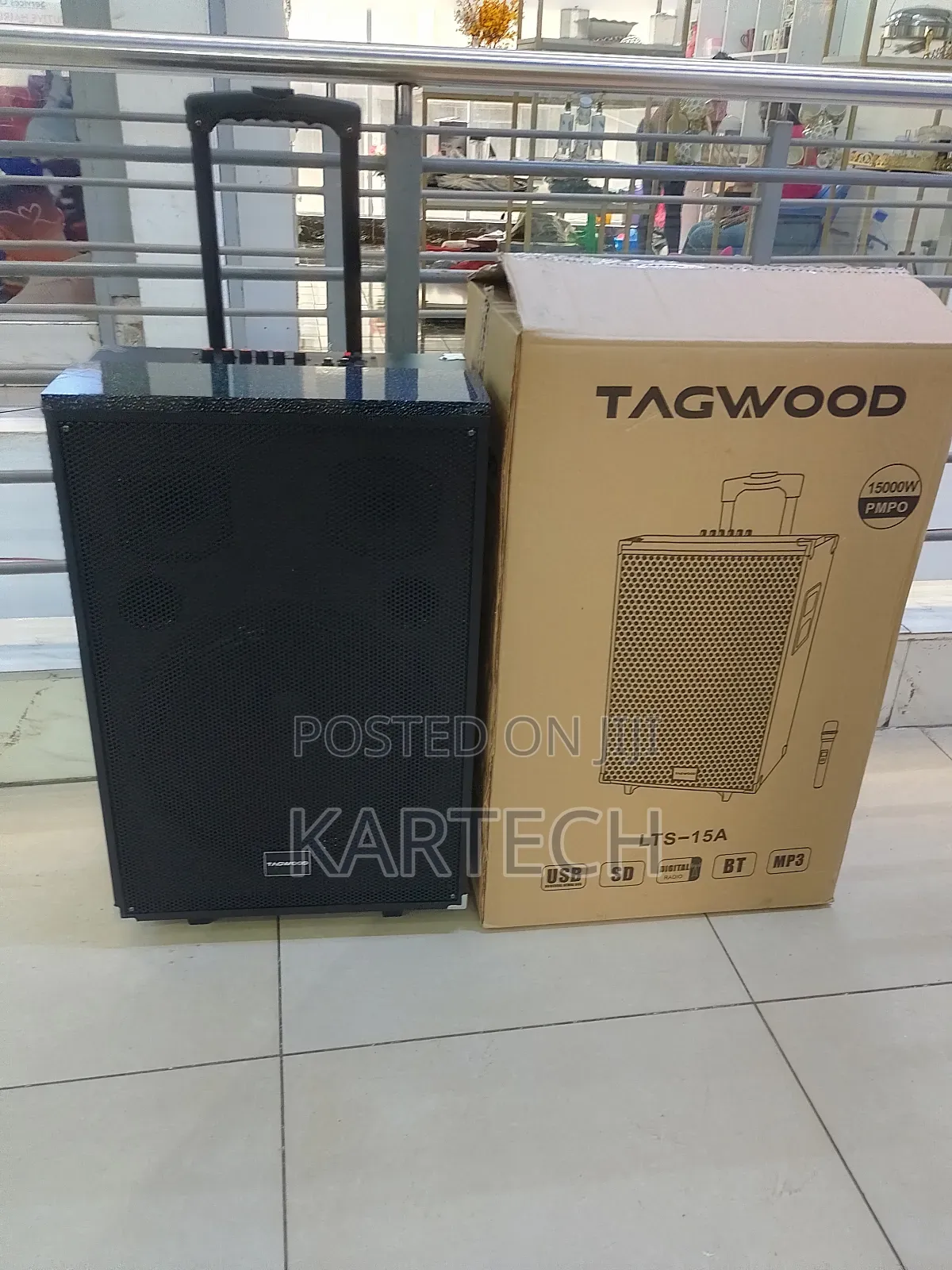 Tagwood 15" Rechargeable Speaker With Wireless Microphone