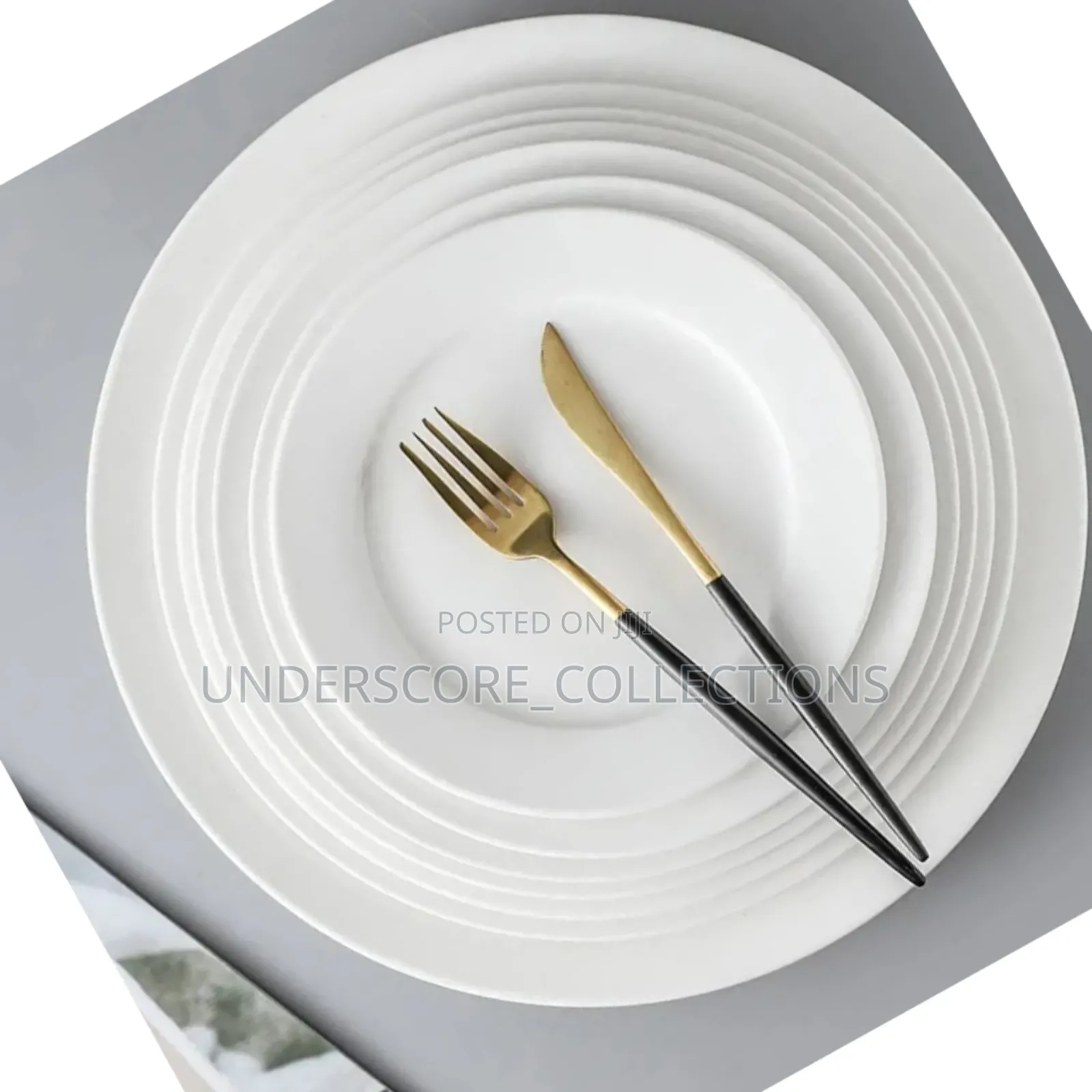 White Porcelain Flat Plates. Design Style : Europe Material