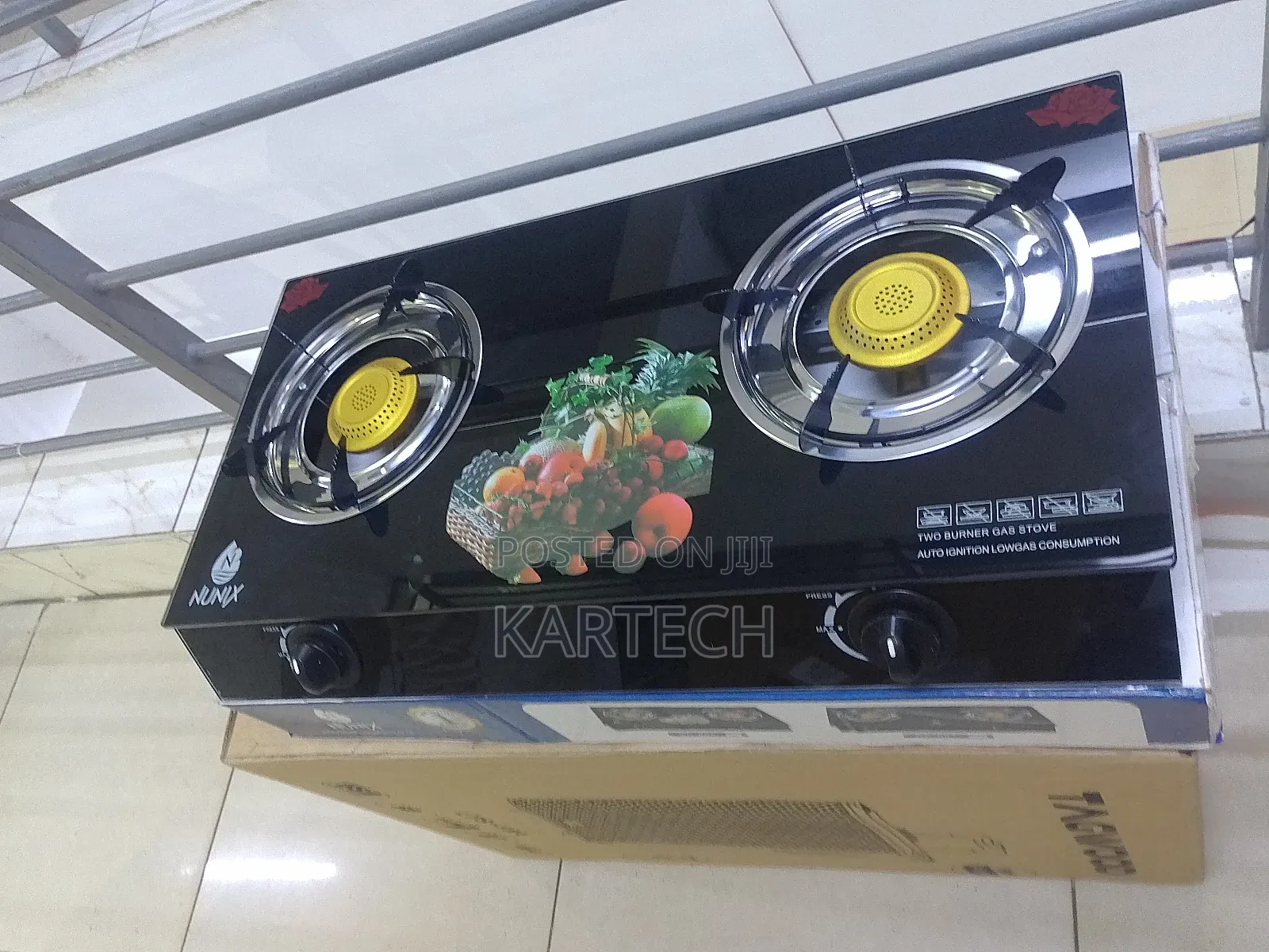 Nunix 2 Burner With Tampered Glass Top Cooker