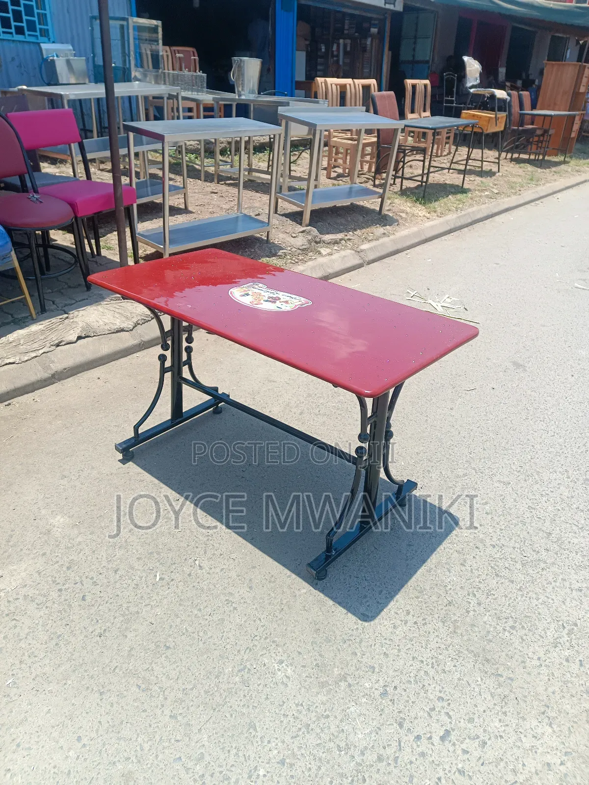 Restaurant Table, Maroon Red 